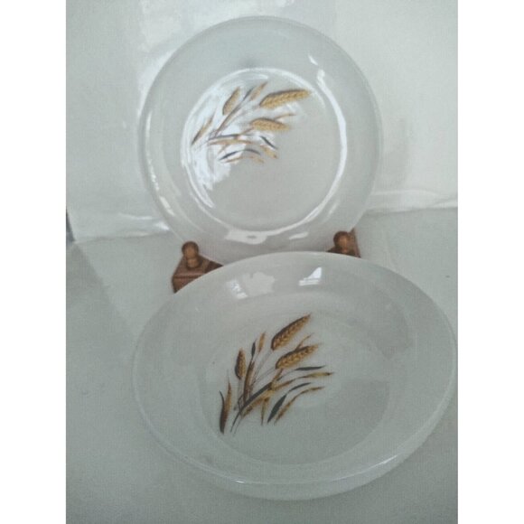 Vintage Fire King Milk Glass Cereal Bowl & Salad Plate set of 2 - Picture 1 of 13